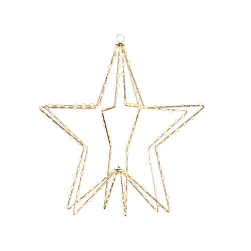 Lighted 3D Gold Star Decor