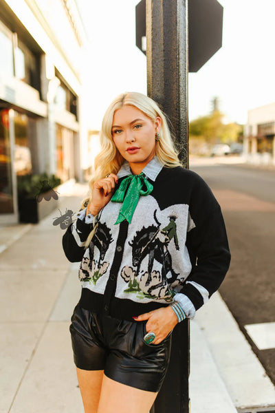 Kicking Up Dust Mane Character Cardigan - Black