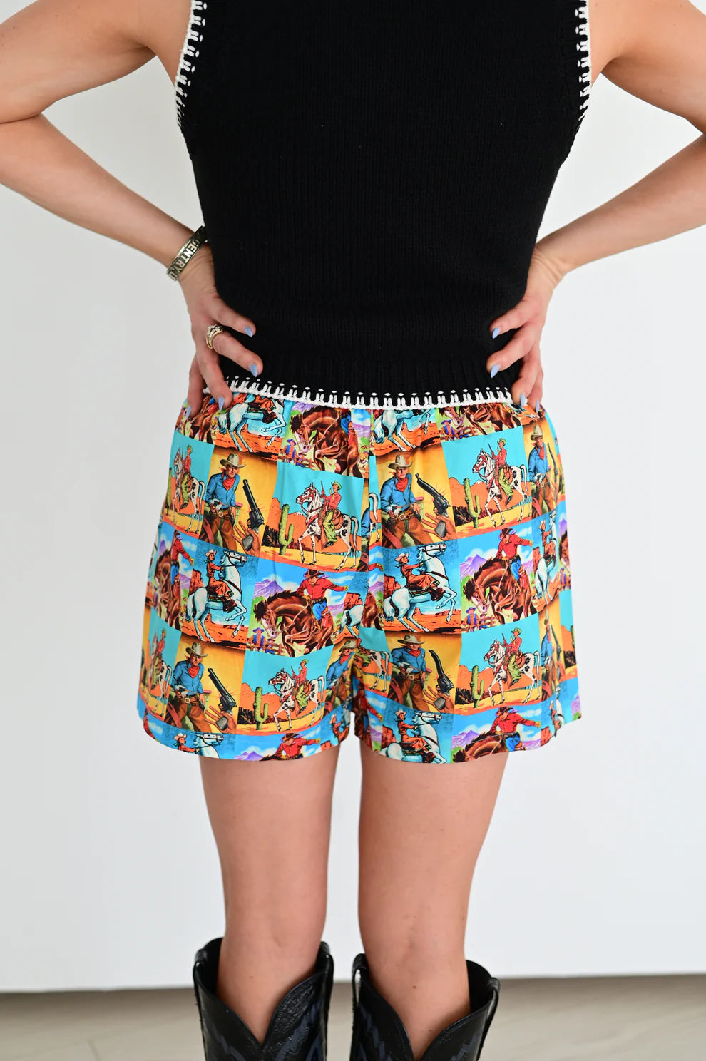 Hanna Cowboy Pop Art Shorts