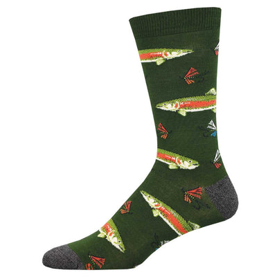 Men's Stout Trout Bamboo Crew Sock - Navy Heather