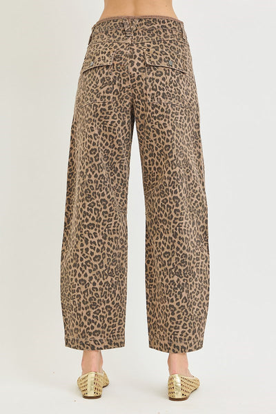 Leopard Slouchy Crop Barrel Print Pants