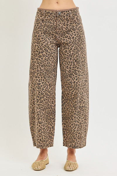 Leopard Slouchy Crop Barrel Print Pants