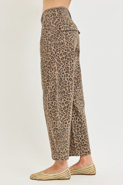 Leopard Slouchy Crop Barrel Print Pants