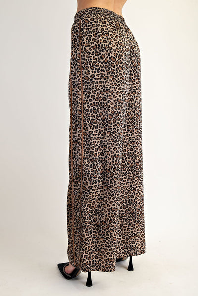 Leopard Side Contrast Top &  Pants