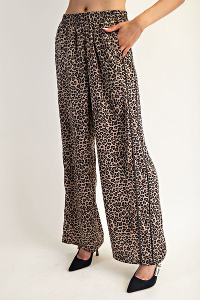Leopard Side Contrast Top &  Pants
