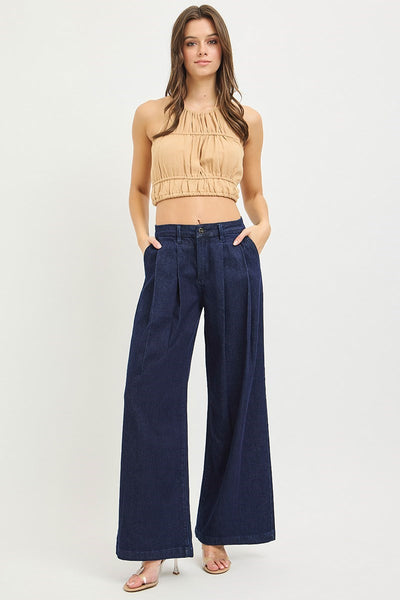 Slouchy Palazzo Trouser Dark Jeans