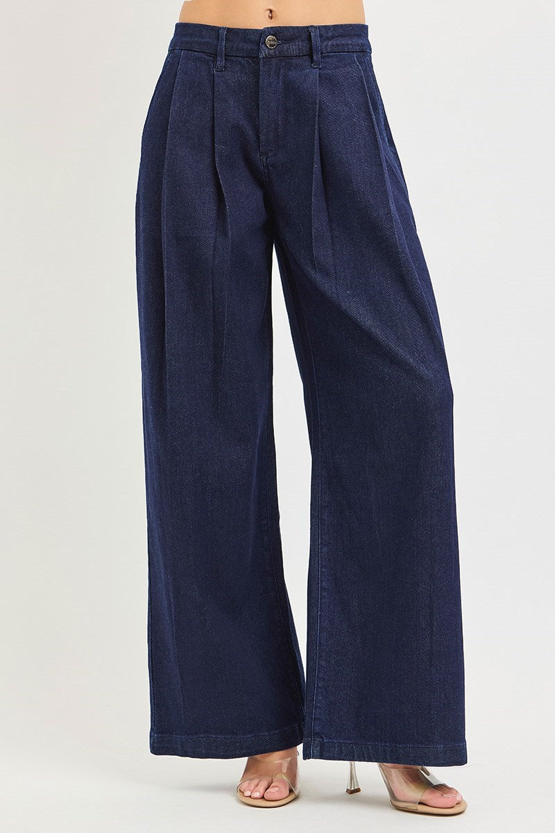 Slouchy Palazzo Trouser Dark Jeans