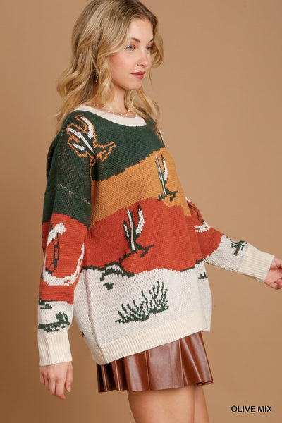 Cactus Pullover Sweater Top