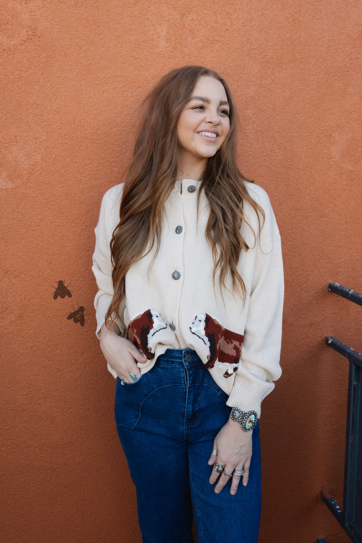 Ranch Royalty Herford Cream Cardigan