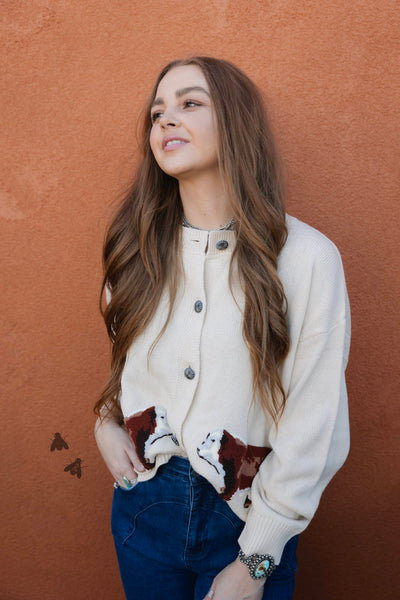 Ranch Royalty Herford Cream Cardigan