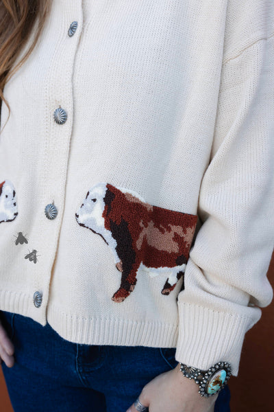 Ranch Royalty Herford Cream Cardigan