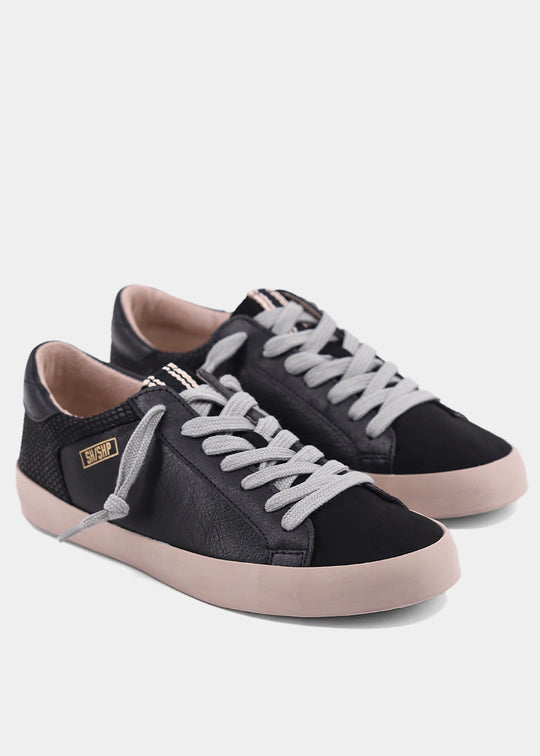 Leather Sneakers - Rebel Black