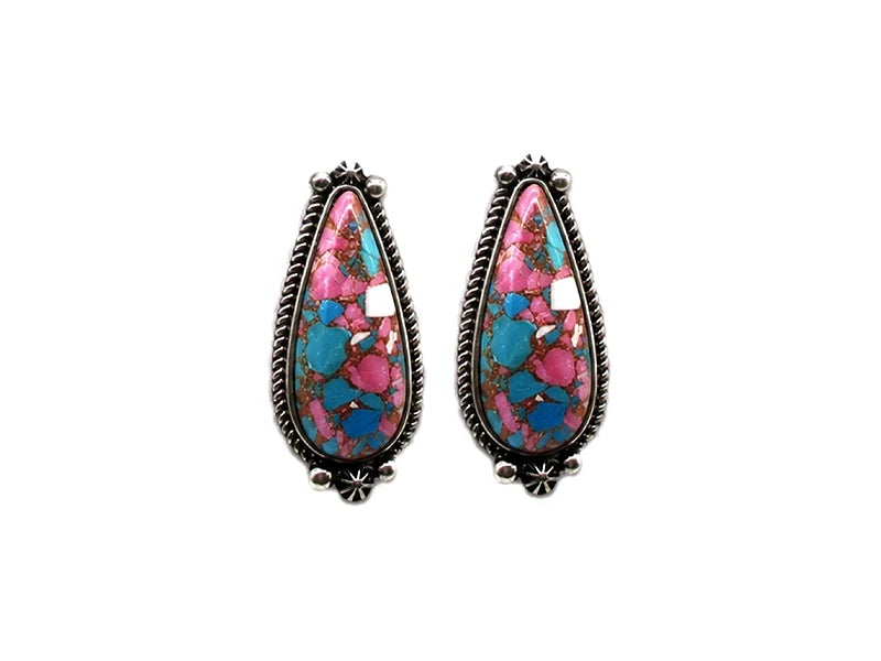 Altair Fashion Cotton Candy Teardrop Stud Earrings