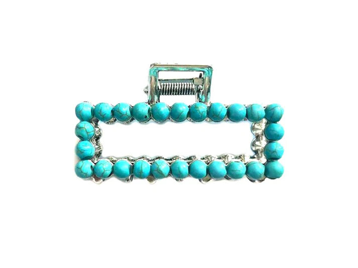 fashion silver hair class with turquoise beads