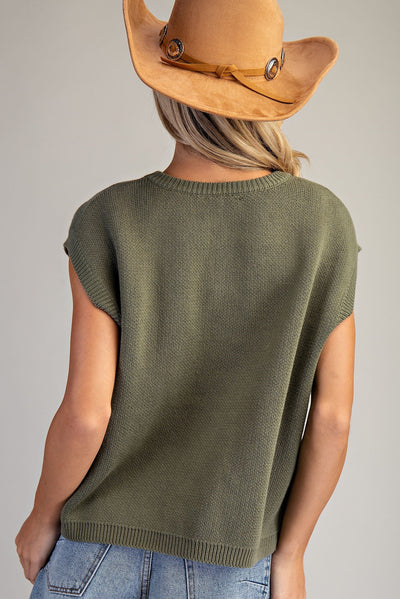 Western Graphic Cap Sleeve Sweater