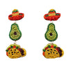 Sombrero Avocado Taco Beaded Earrings