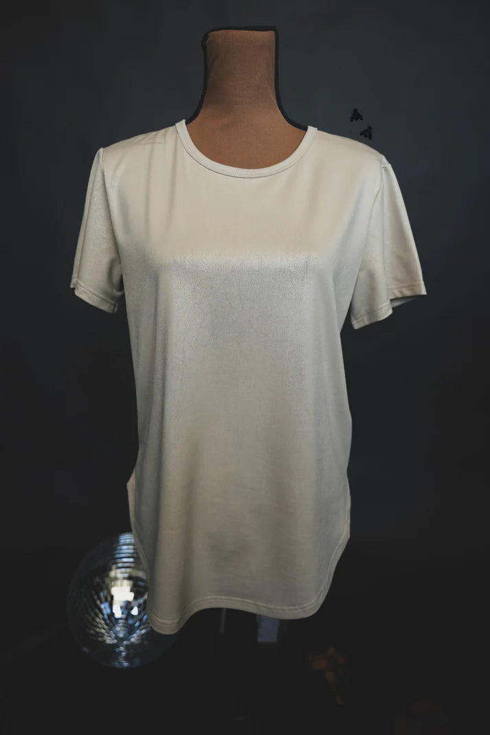 Swanky Leather Top - Sand