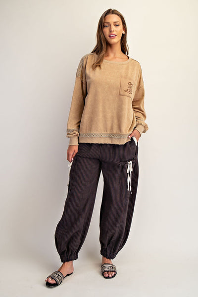 Mineral Washed Boot Motif Sweatshirt