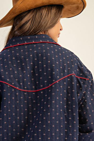 Western Embroidered Button Down Shirt