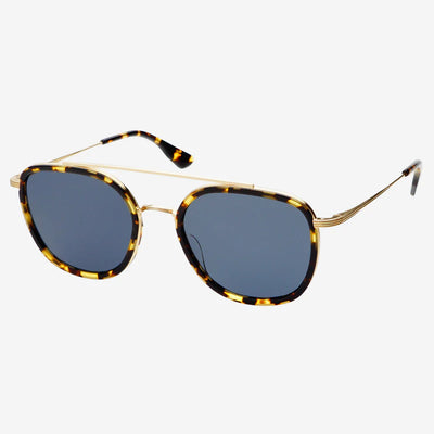 Weston Round Yellow Tortoise Gray Sunglasses