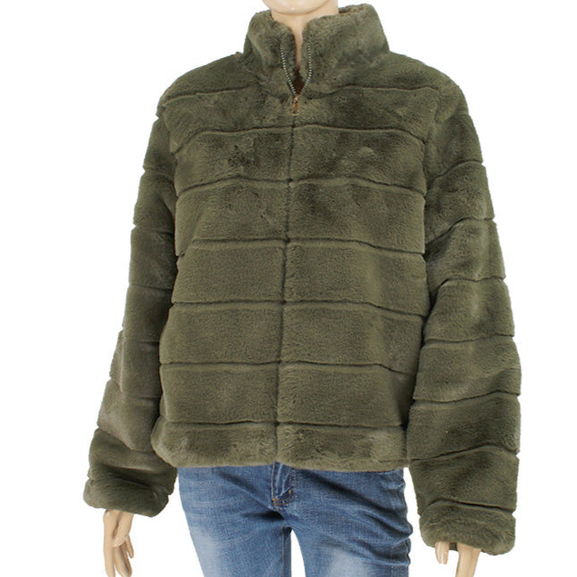 Olive Faux Fur Jacket