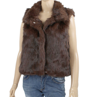 Brown Faux Fur Vest - One Size