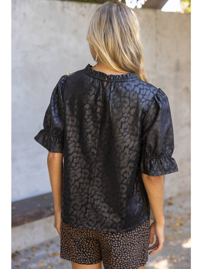 Animal Print Faux Leather Top
