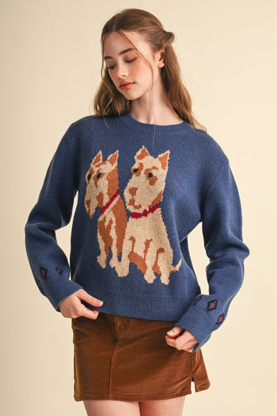 Navy Dog Sweater