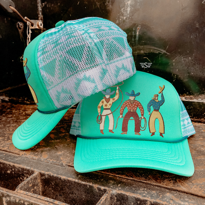 Neutral Vintage Cowboy Magna Pony® Mesh Foam Trucker Hat