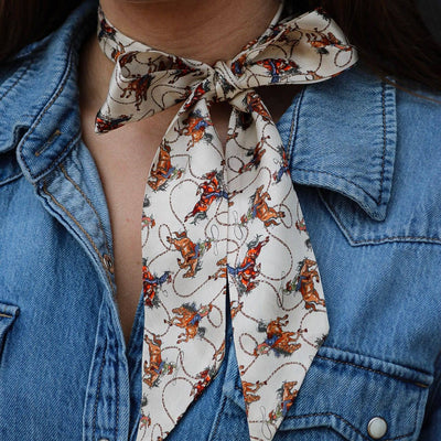 Western 100% Silk Twilly Ribbon Scarves