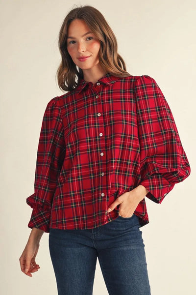 Kensington Tartan Plaid Blouse