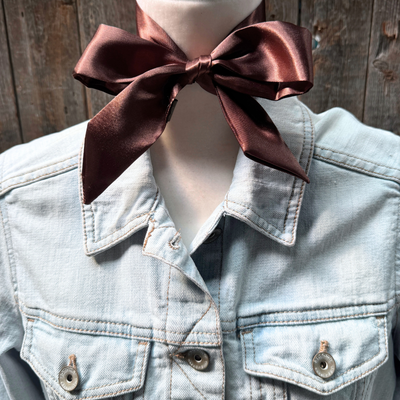 Brown Western Skinny Mini Wild Rag Scarf