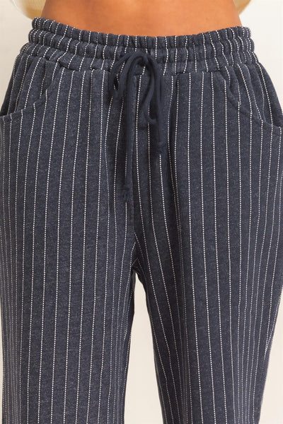 Chester Pinstripe Elastic Waist Sweatpants