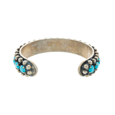 Coco Cuff in Antique Silver / Turquoise