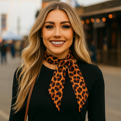 Leopard Western Skinny Mini Wild Rag Scarf