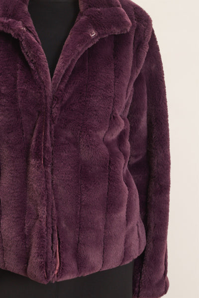 Cooke Plum Wine Faux Fur Coat