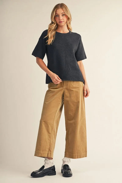 Caitlin Charcoal Comfy Sweater Top