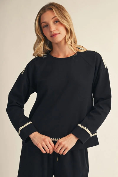 Drop Shoulder Casual Sweatshirt & Pants