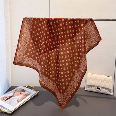 Paisley Herringbone Pattern Silk Scarf