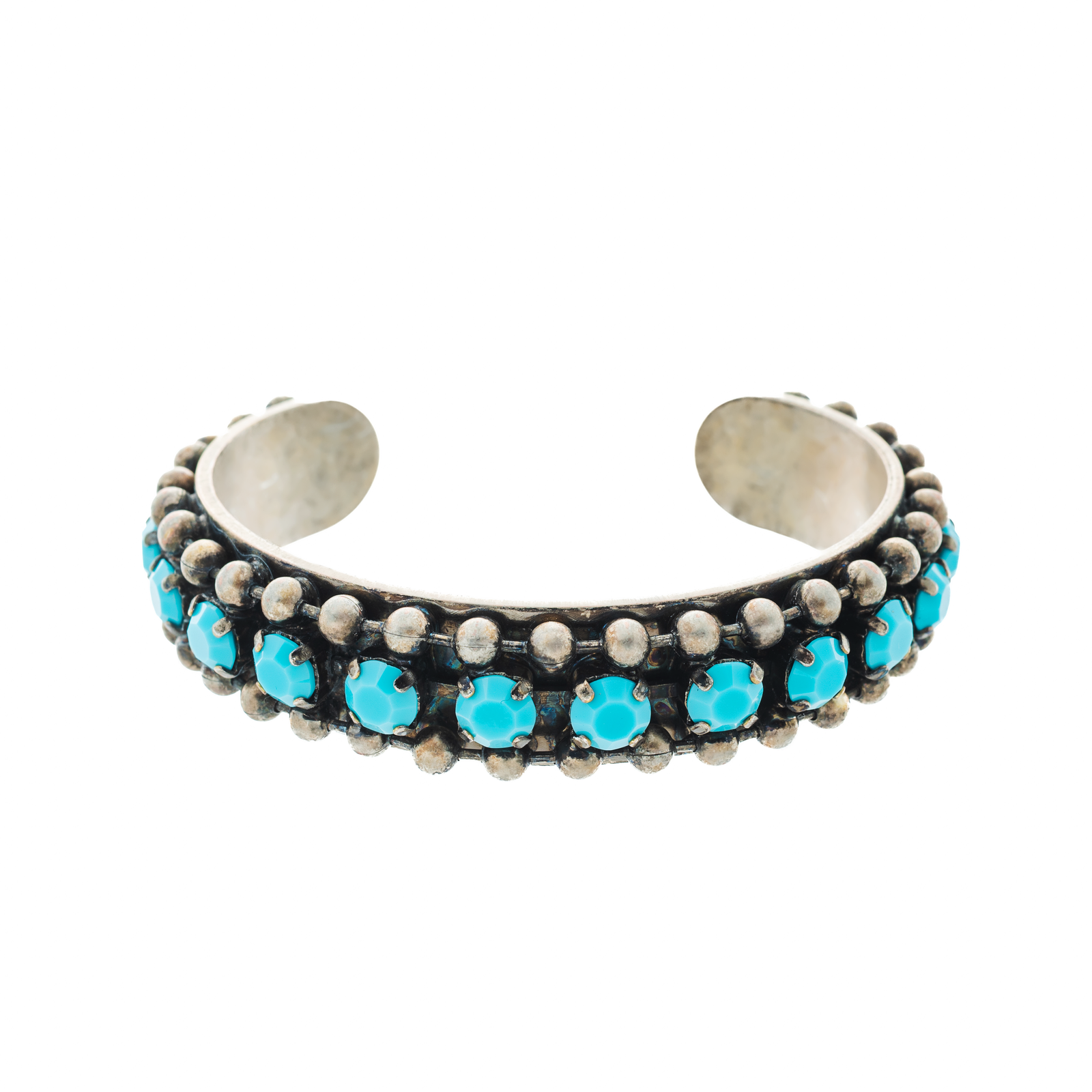 Coco Cuff in Antique Silver / Turquoise