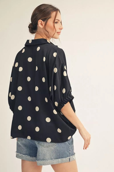 Dotty Satin Blouse