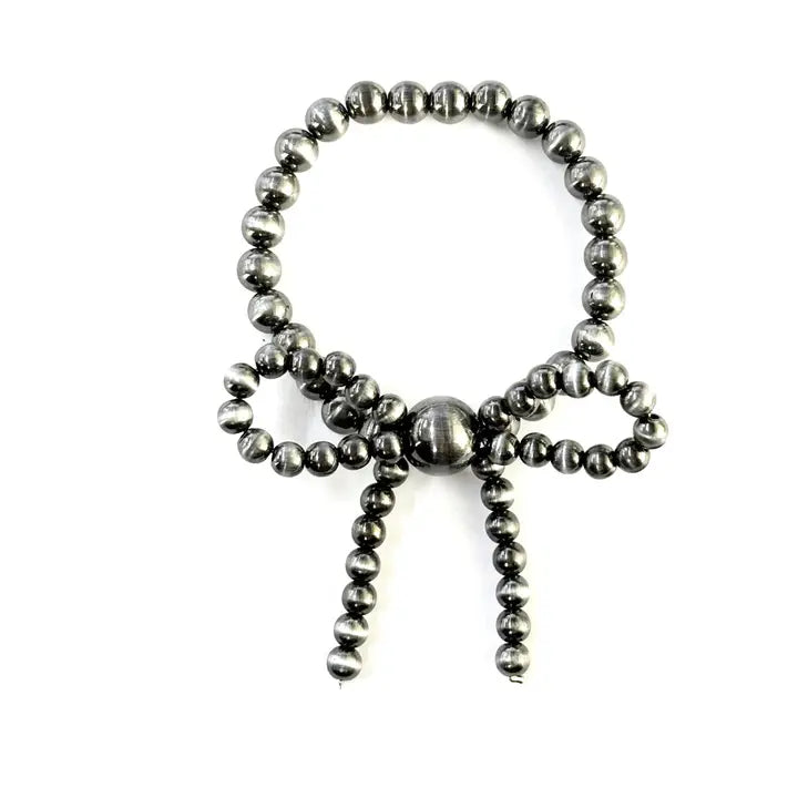 Formula Fashion 8mm Navajo Stretch Bow Bracelet - Silver
