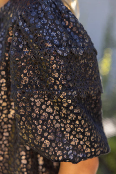37384 Scalloped Hem Leopard Textured Top