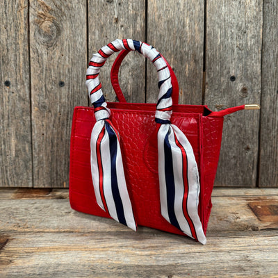Red, White and Blue Stripes Western Skinny Mini Wild Rag Scarf