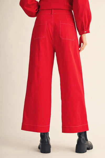 Red Peplum Blouse & Pants