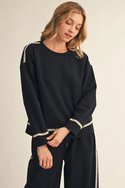 Drop Shoulder Casual Sweatshirt & Pants