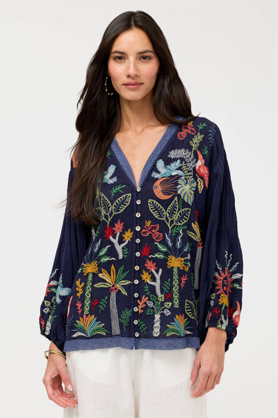 Johnny Was Blue Night Luna Shirt - Jude