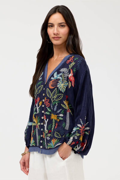 Johnny Was Blue Night Luna Shirt - Jude