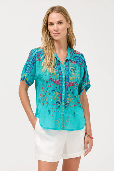 Johnny Was Audrey Short Sleeve Shirt - Lunes