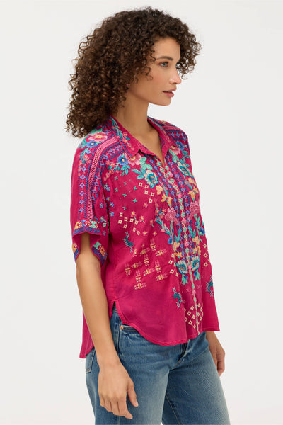 Johnny Was Audrey Short Sleeve Shirt - Lunes
